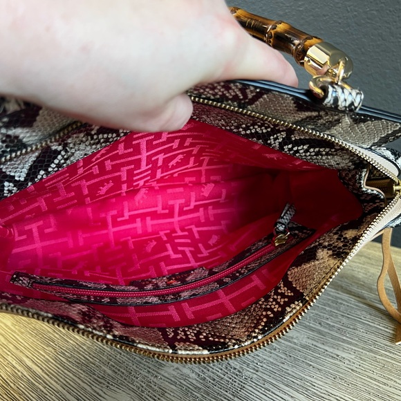 EXCELLENT CONDITION!!! Elaine Turner Snakeskin, Cork & Bamboo Shoulder Bag - Picture 9 of 11